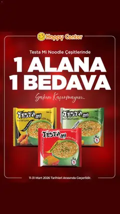 Happy Center Happy Center - 1 Alana 1 Bedava 11.03.2026 - Broşürünün önizlemesi