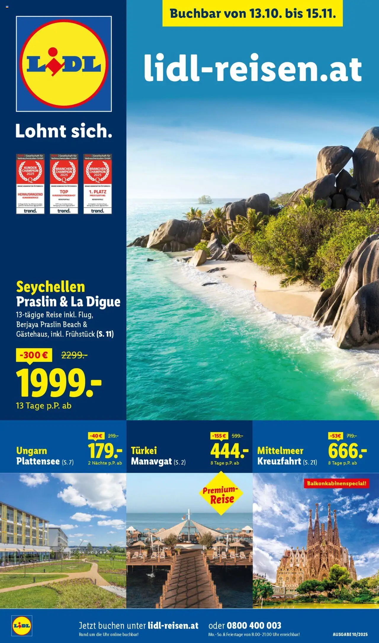  LIDL Flugblatt ab 13.10.2025 - Angebote "Reise - Highlights" - Seite 1