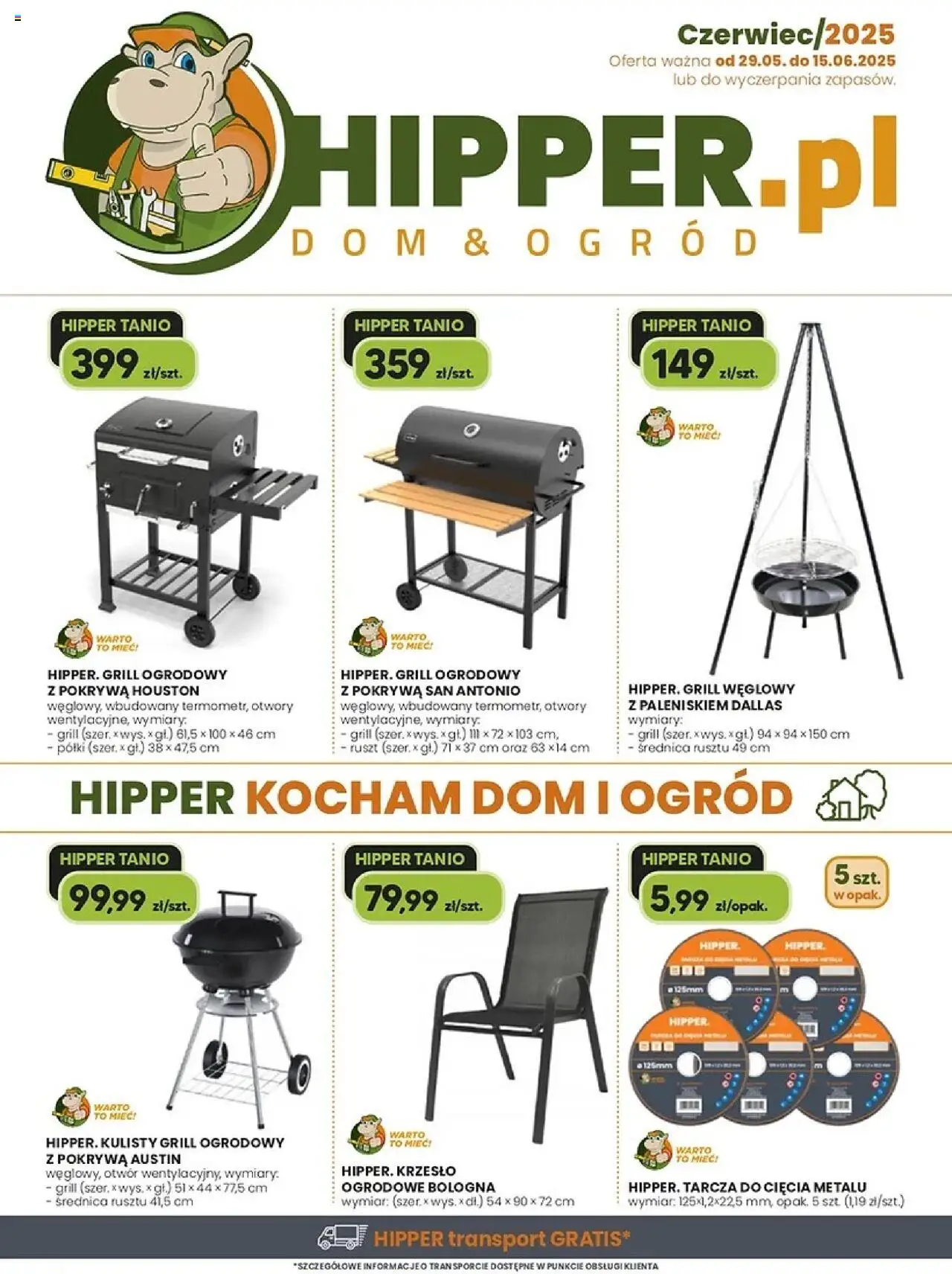 Hipper Gazetka od 29.05.2025 - Nowa Gazetka - Numer strony 1 - Grill, Ruszt, Krzesło, Grill ogrodowy
