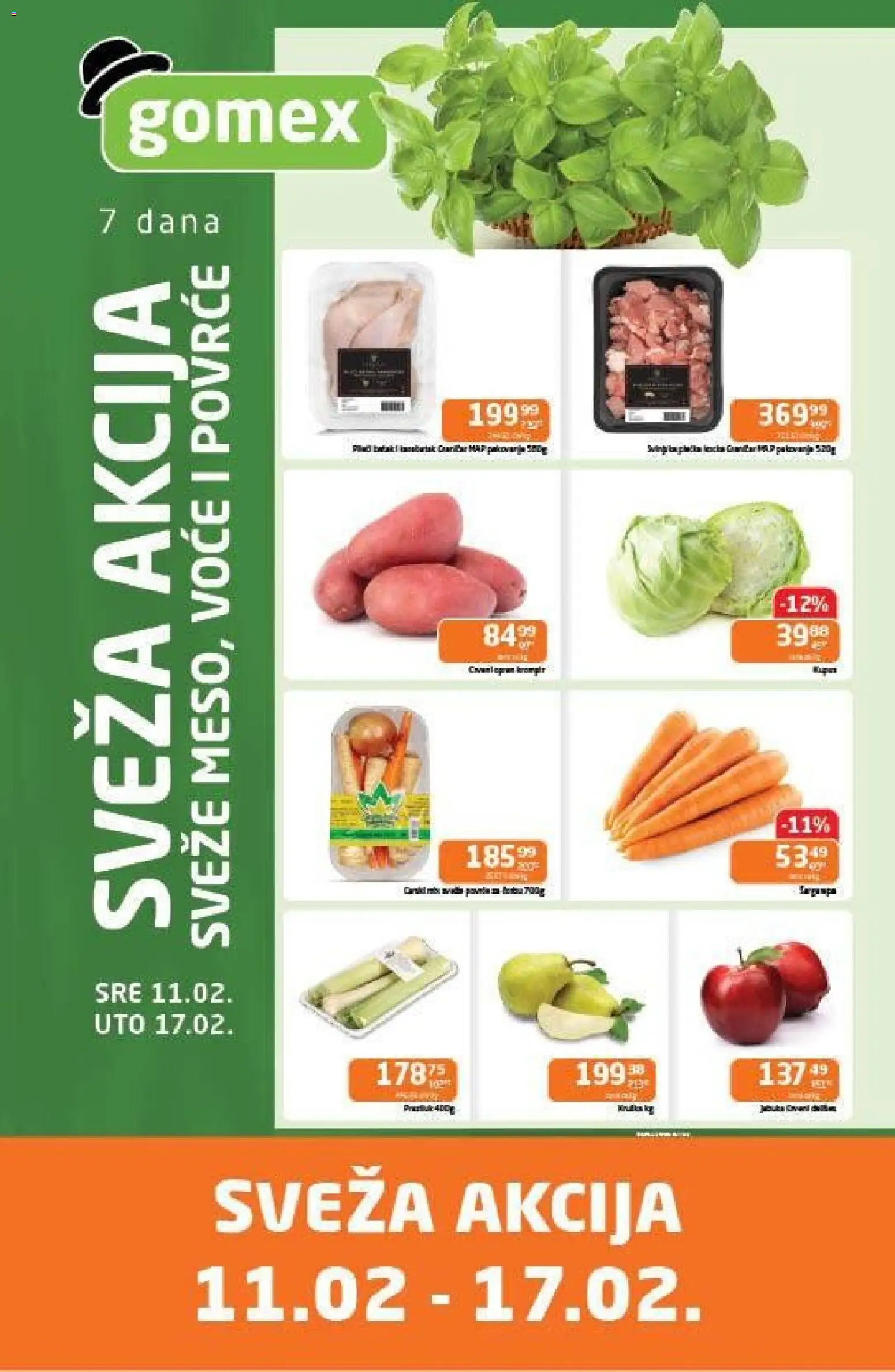 Pregled Gomex kataloga - važi od 11.02.2026 - Povrće, Voće