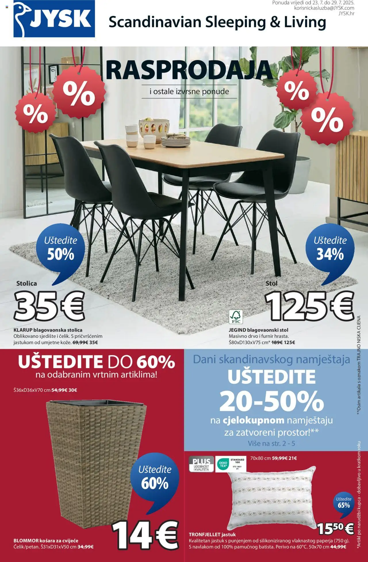 JYSK aktualni Katalog vrijedi od 23.07.2025 - tjedna akcija broj stranice 1