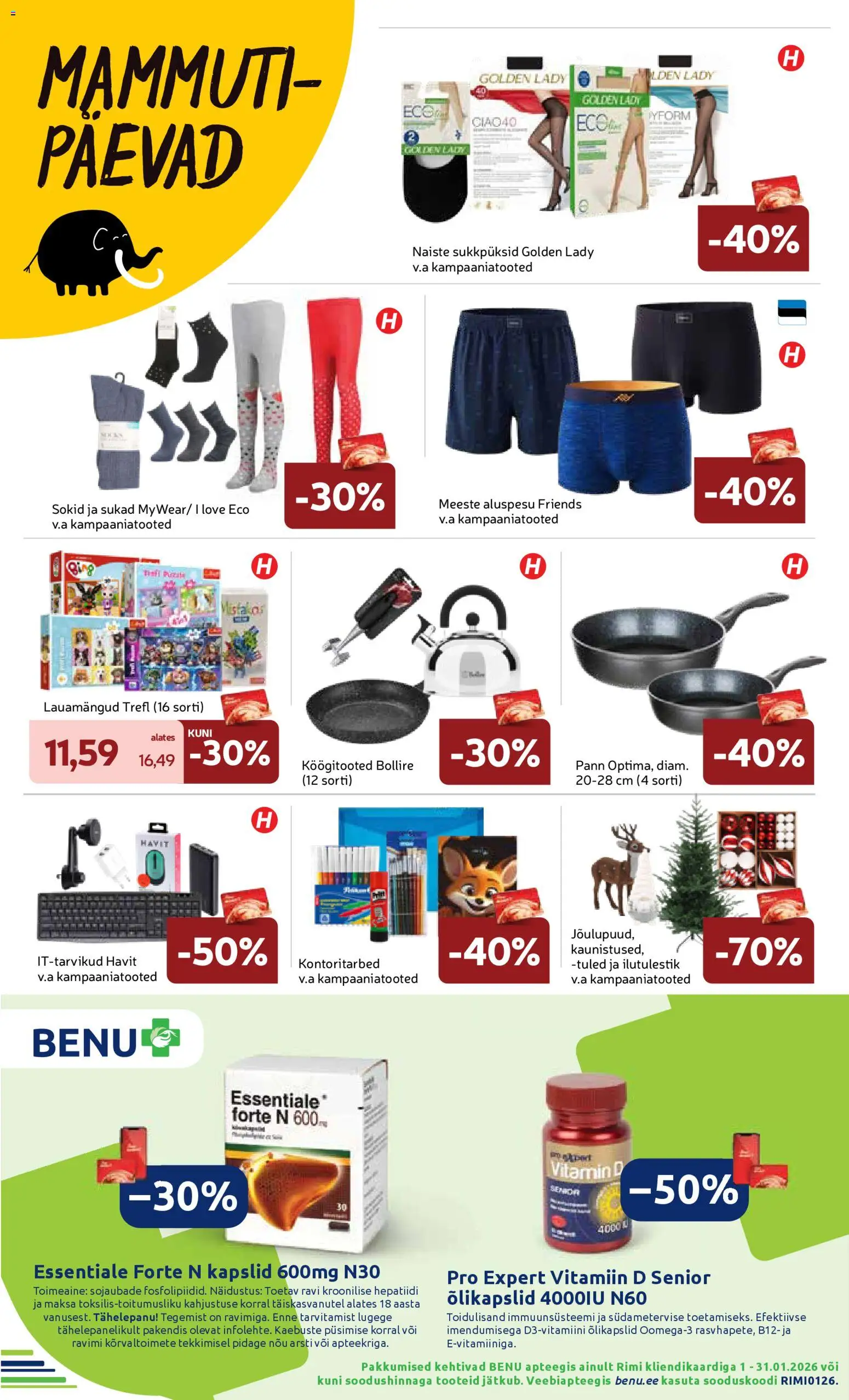 Rimi kliendilehe eelvaade alates 2026.01.06