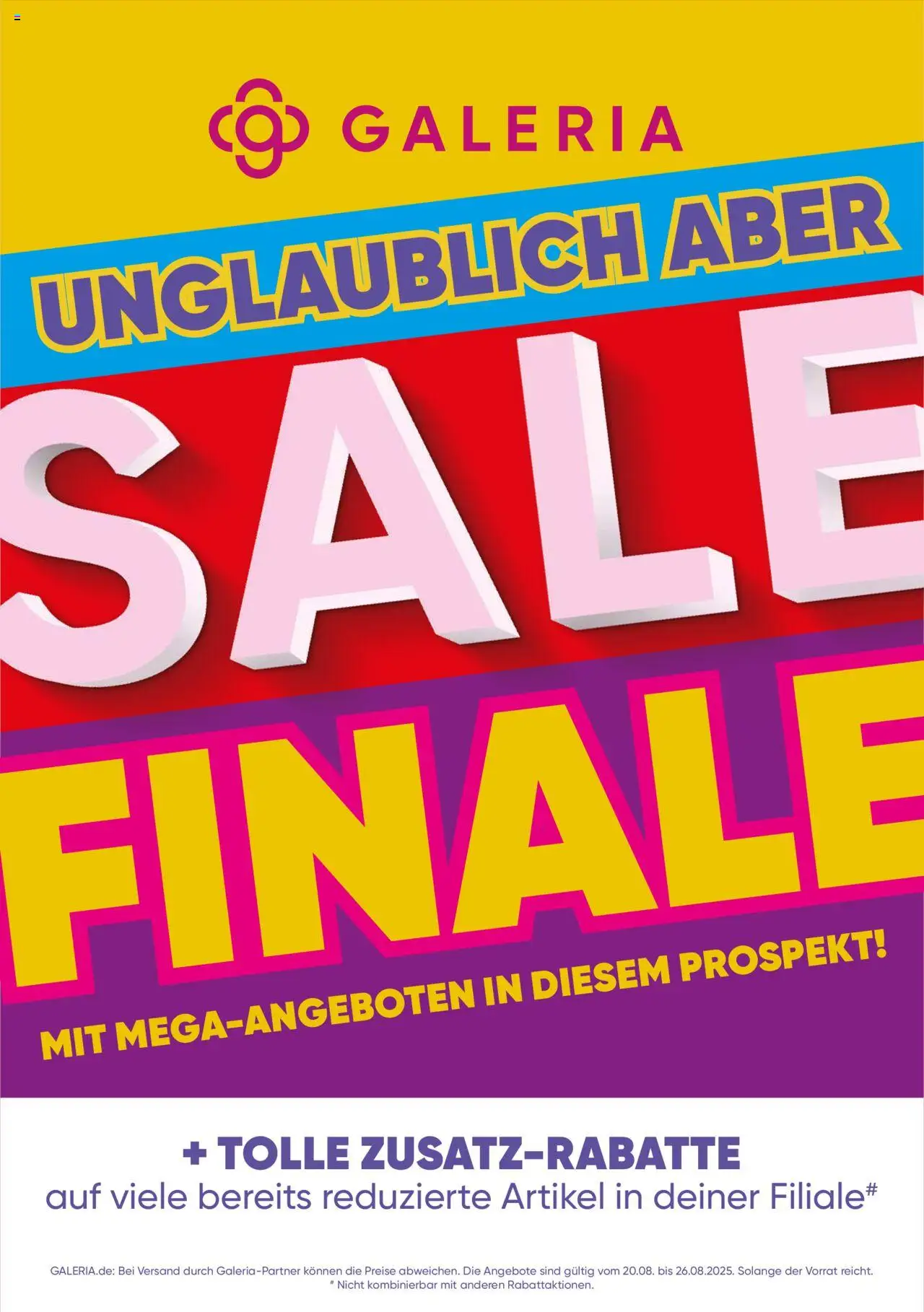 Galeria Karstadt Kaufhof Prospekt (vom 20.08.2025 - 26.08.2025)