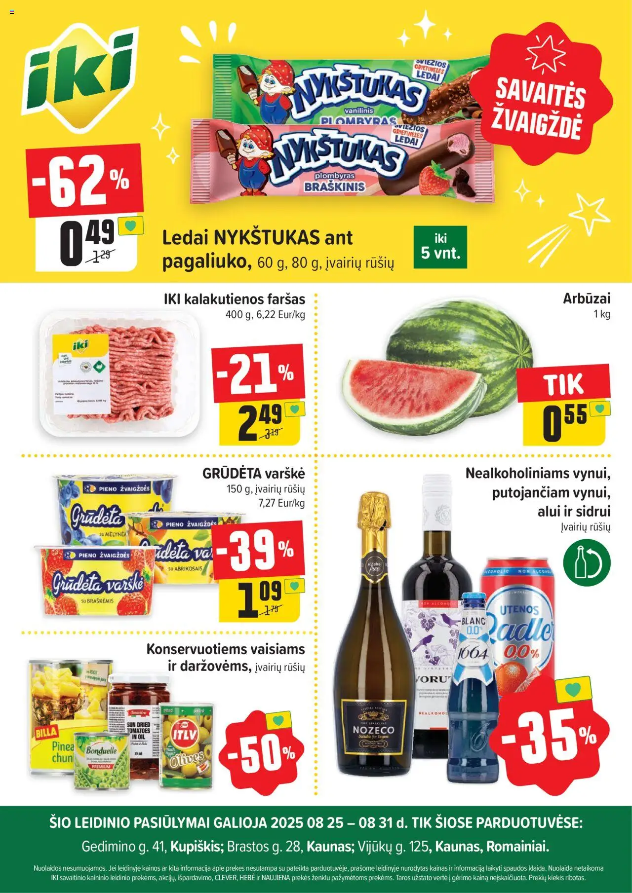 IKI leidinys galioja nuo 2025.08.25 – puslapio numeris 1 - Ledai, Varškė, Plombyras