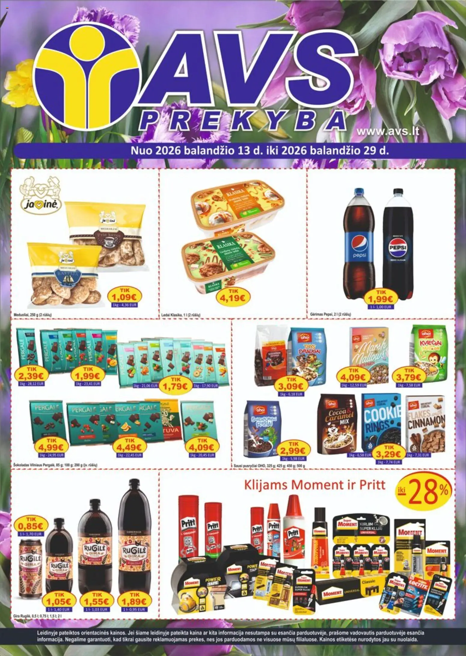 AVS parduotuvės leidinio AVS leidinys galiojančio nuo 2026.04.13 peržiūra