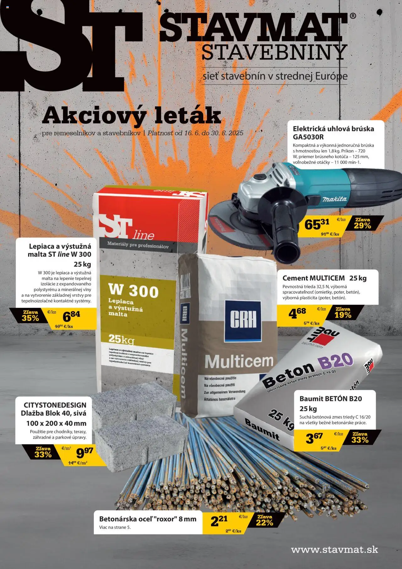 STAVMAT STAVEBNINY Leták (16.06. - 30.08.2025) - Akčná ponuka