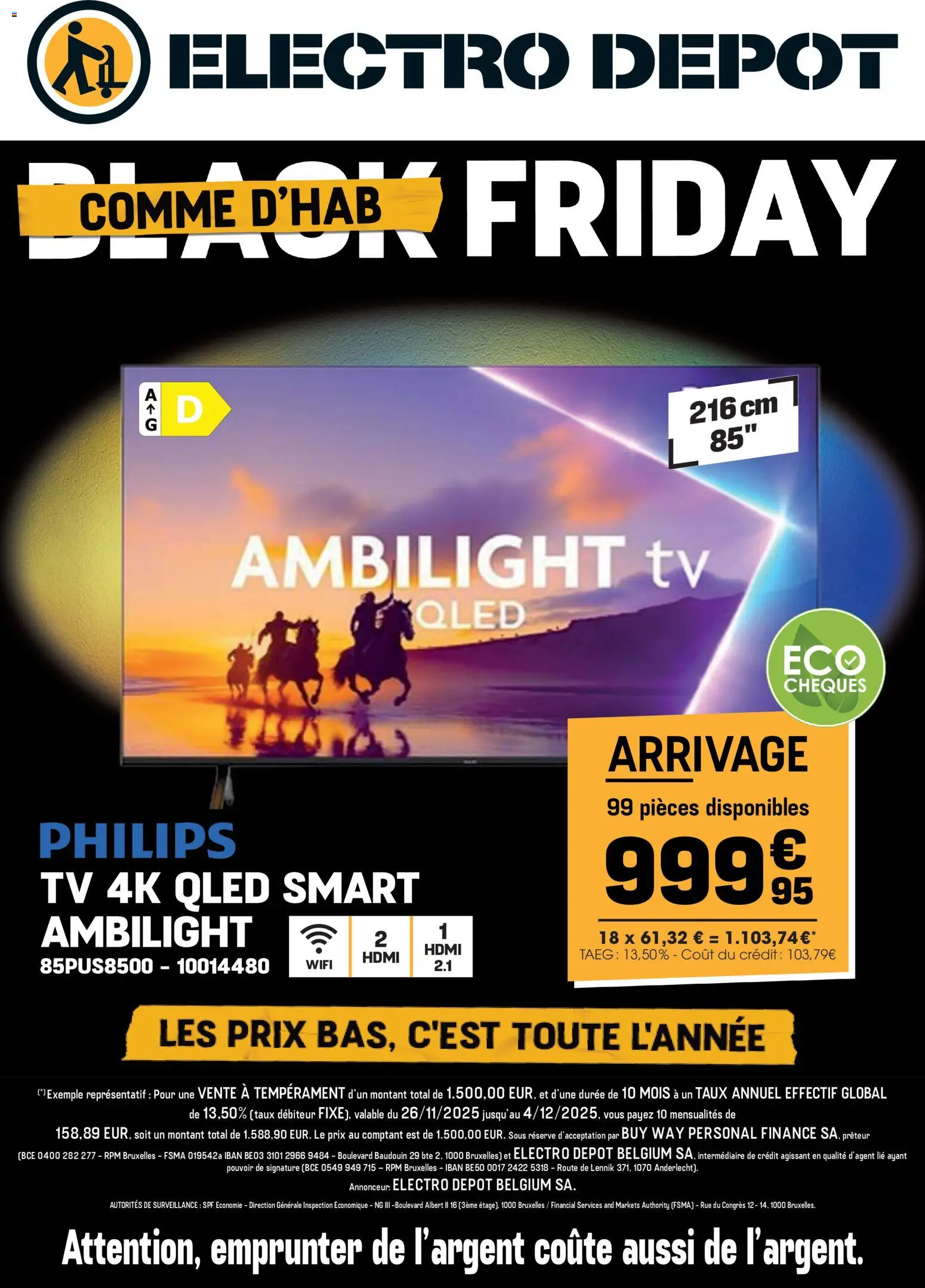 Voorbeeld van Black Friday van winkel Electro Depot geldig vanaf 26/11/2025