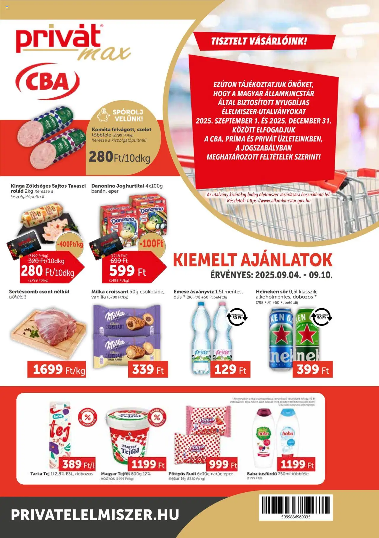 PRIVÁT aktuális szórólap, érvényes 2025.09.04.-től - 1 oldal