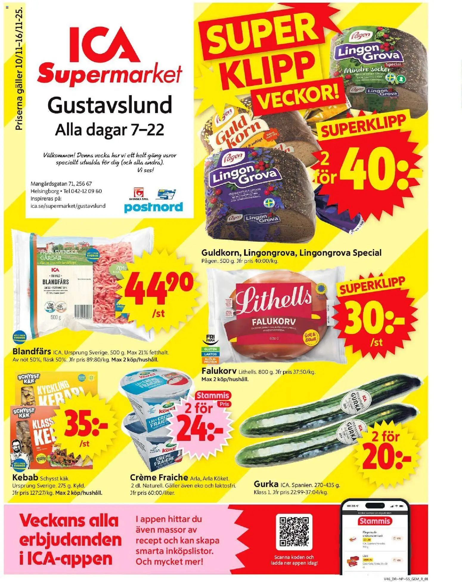 Förhandsgranska reklamblad Helsingborg från butik ICA Supermarket gäller från 10/11/2025