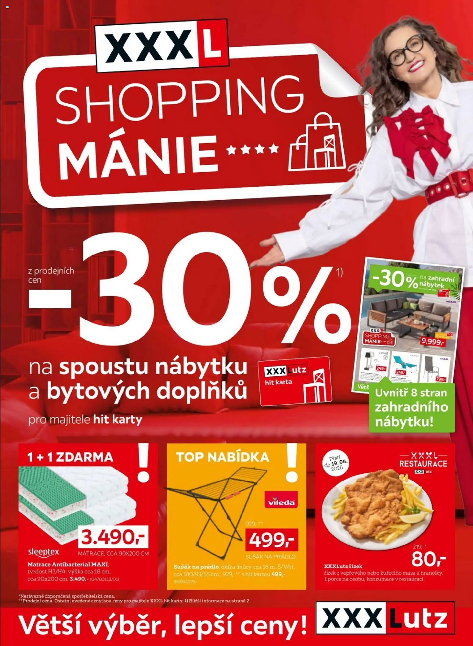 Náhled nabídky: XXXLutz XXXLutz leták platný od 07.04.2026 - Matrace, Sušák na prádlo, Karty