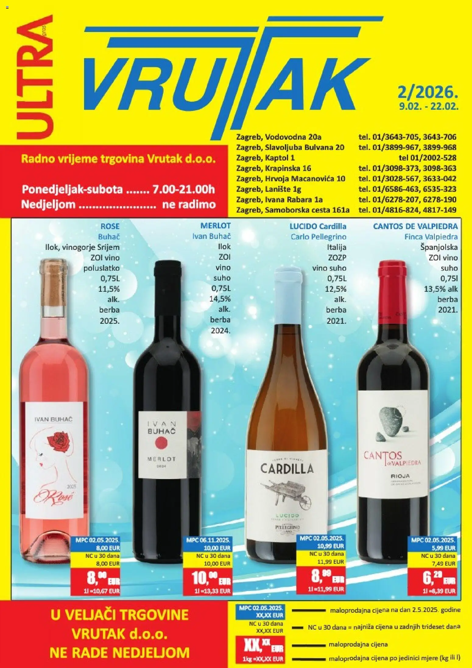 Pregled letka Katalog trgovine Vrutak vrijedi od 09.02.2026