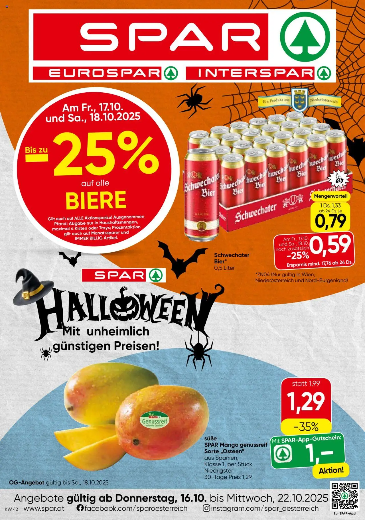  SPAR Flugblatt 16.10.2025 - Prospekt "Wien" - Seite 1