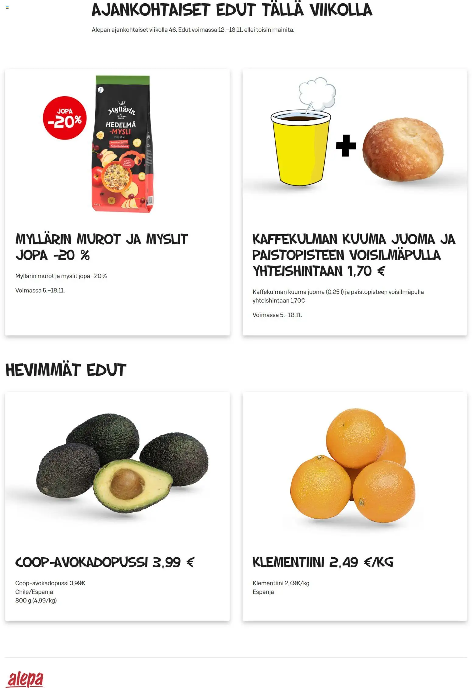 Kaupan Alepa Tarjoukset esikatselu, voimassa 12/11/2025