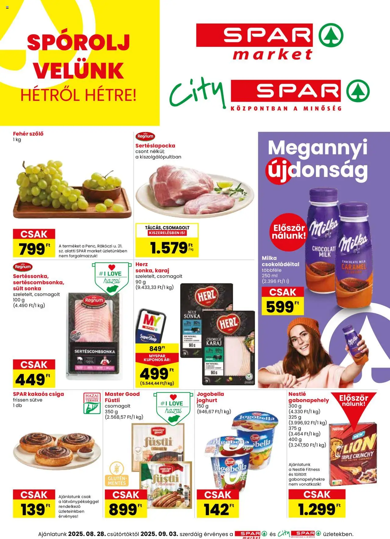 Spar aktuális szórólap, érvényes 2025.08.28.-től - 1 oldal