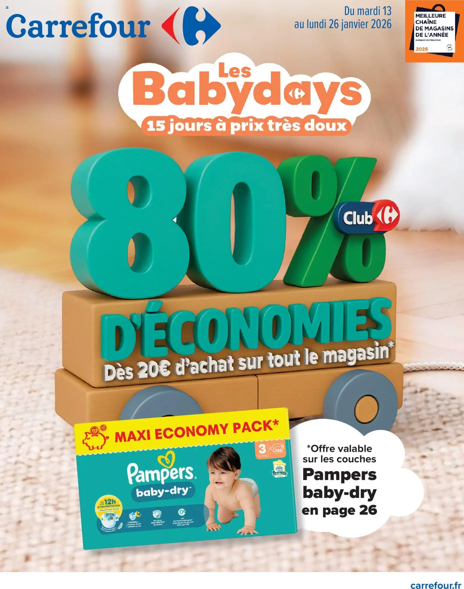 Prévisualisation de Les babydays du magasin Carrefour formulaire valide 13/01/2026 - Distributeur, Pampers, Couches, Couches pampers