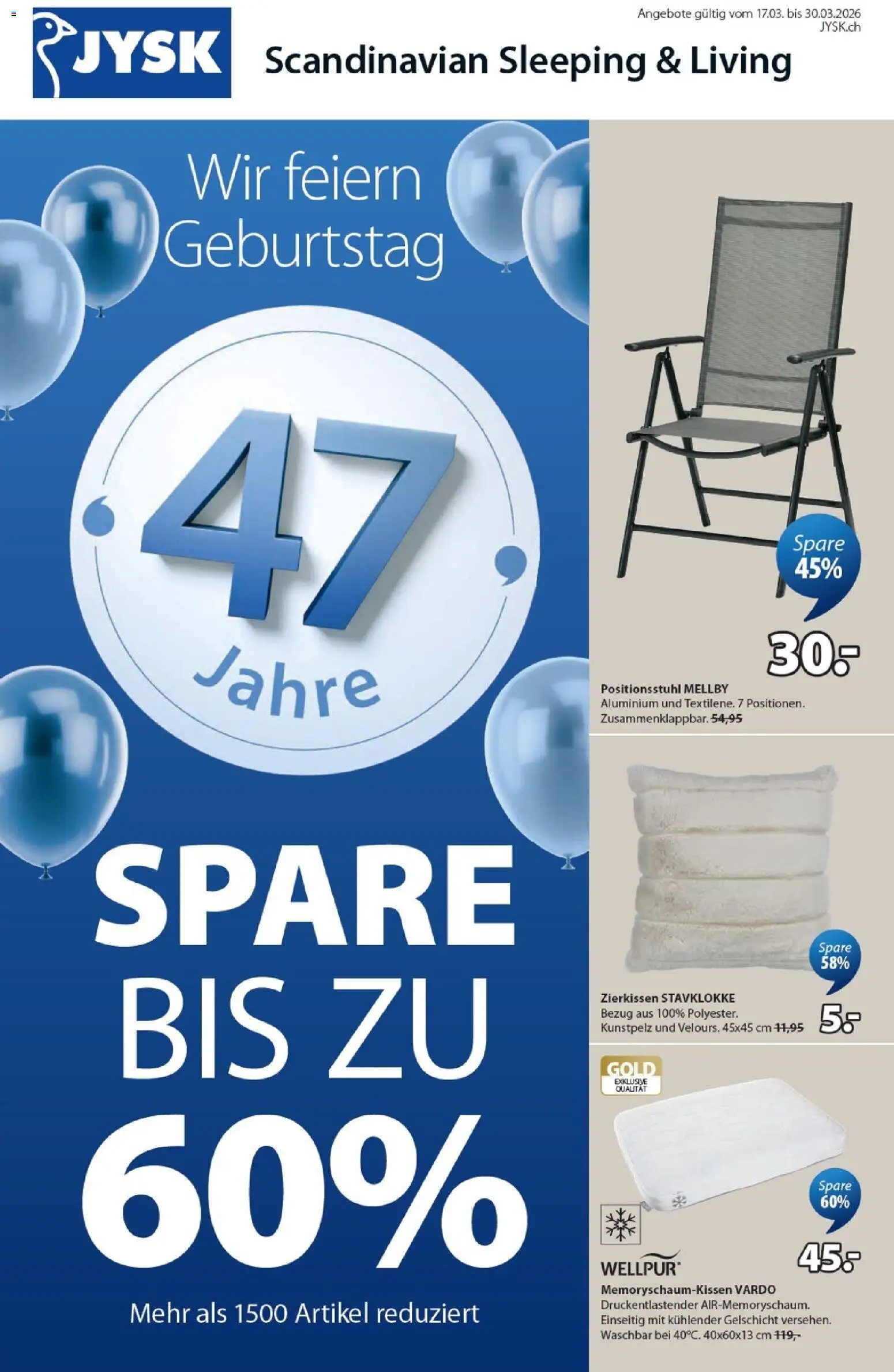 Vorschau des Merkblatts JYSK aktionen vom Shop JYSK gültig von 17.03.2026 bis 30.03.2026