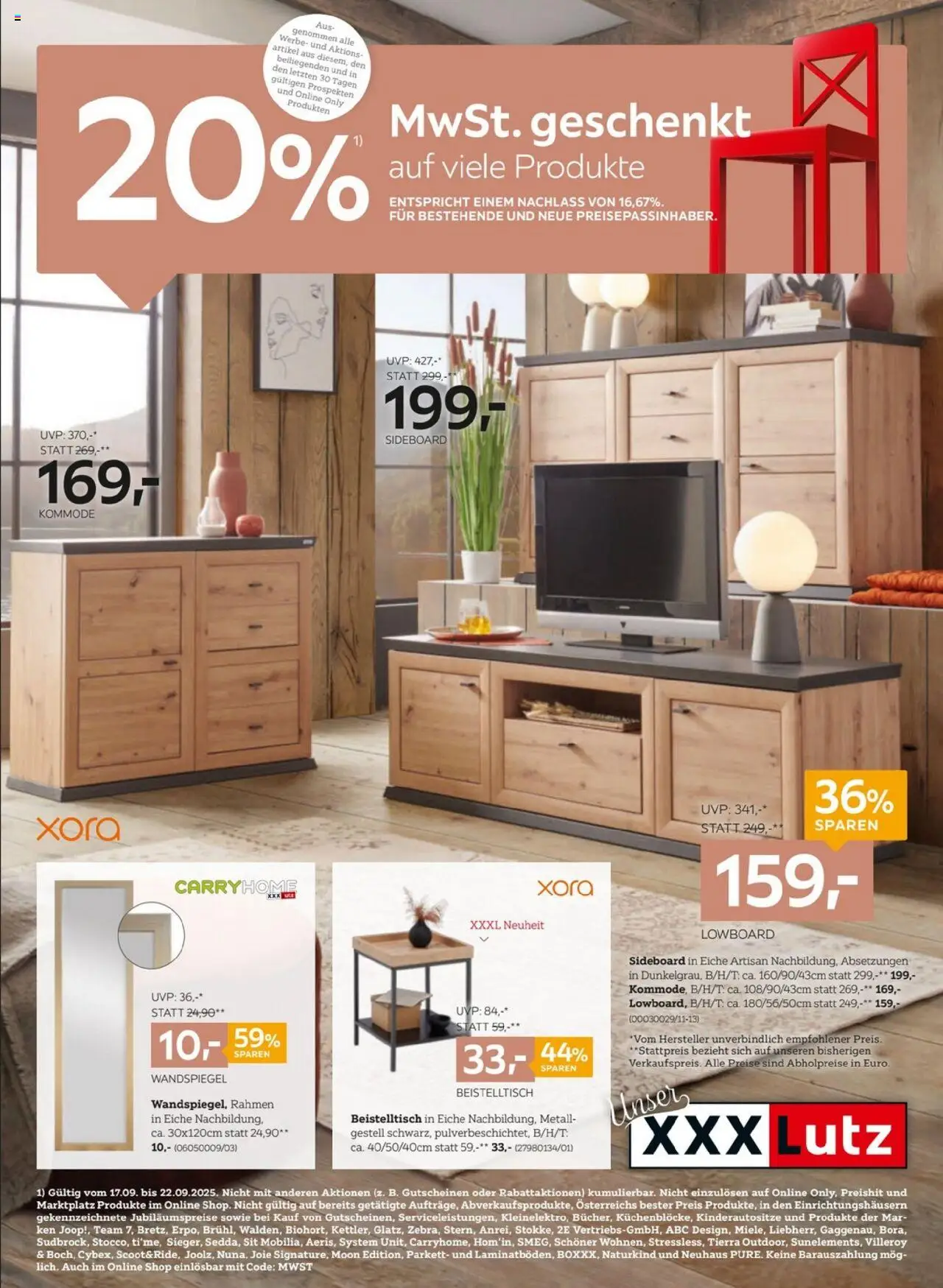  XXXLutz MwSt. geschenkt ab (16.09.2025 - 30.09.2025) - Seite 1 - Kommode