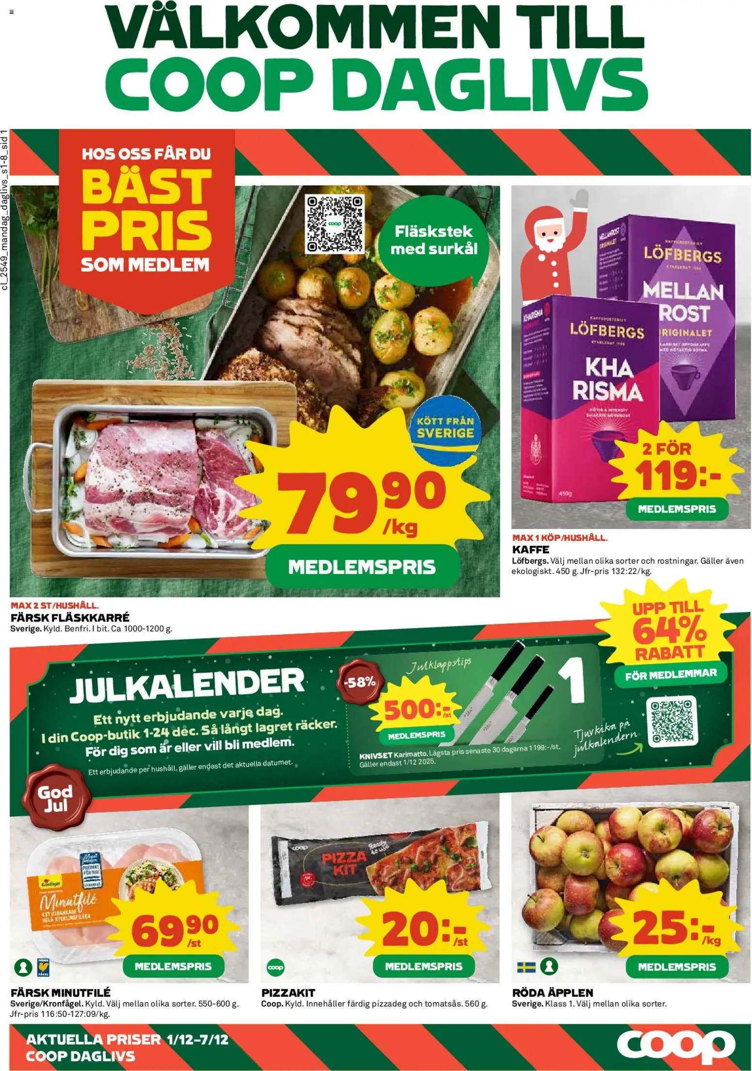 Förhandsgranska reklamblad Aktuella reklamblad Coop Daglivs från butik Coop Daglivs gäller från 01/12/2025