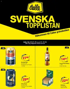 Eksempel på tilbudsavis Svenska Topplistan fra butik Calle gyldig fra 02/01/2025