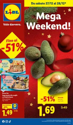 Anteprima dell'opuscolo Volantino Mega Weekend dal negozio Lidl valido da 27/12/2025
