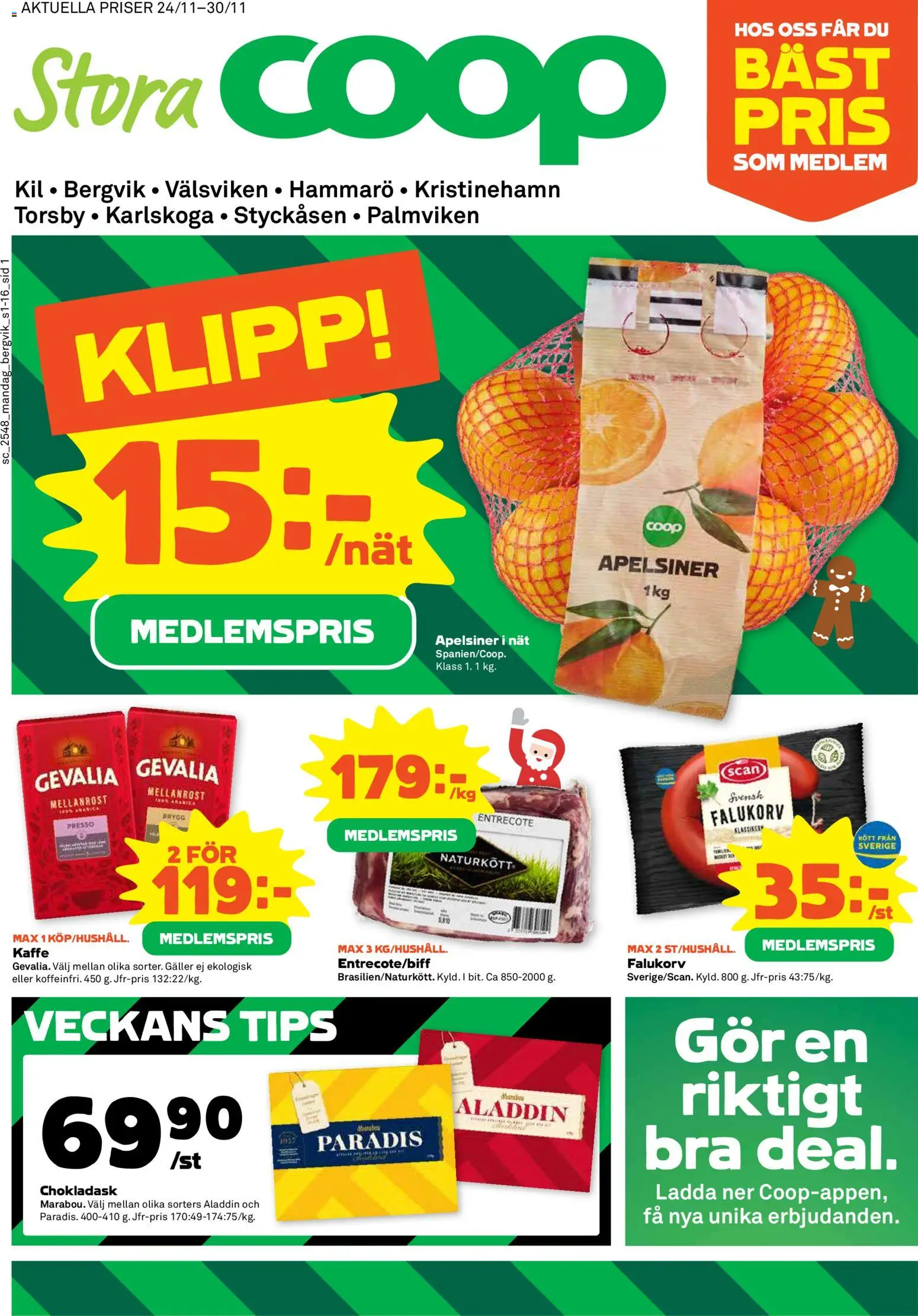 Förhandsgranska reklamblad Aktuella reklamblad Stora Coop från butik Stora Coop gäller från 24/11/2025