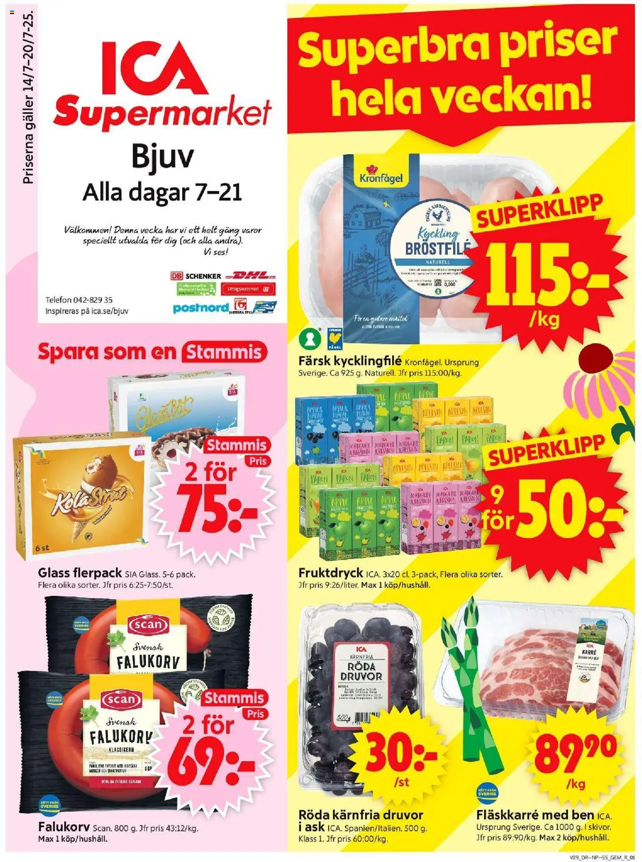 Bjuv är giltig 14/07 2025 > Veckans Erbjudanden gäller från 14/07/2025 till 20/07/2025 sidnummer 1