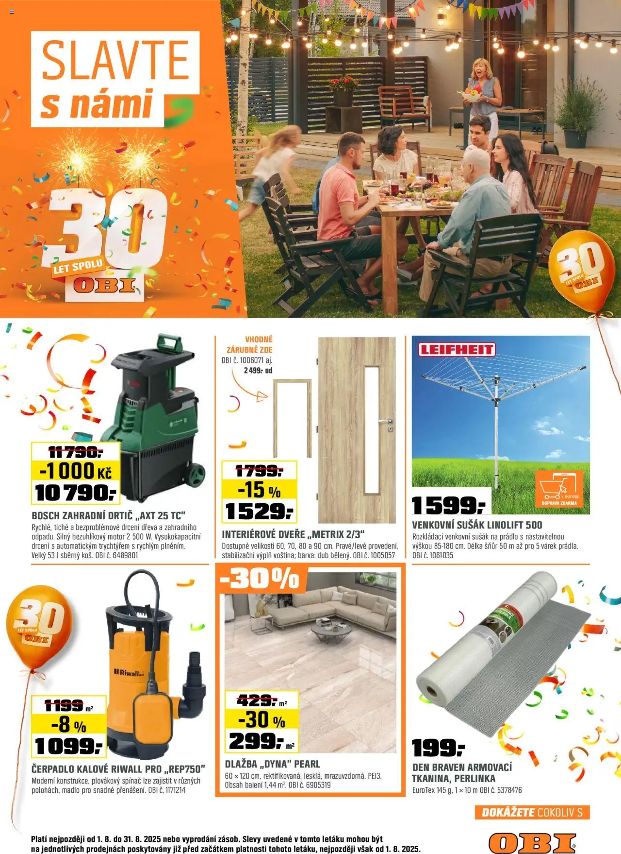  OBI Leták - Slavte s námi (01.08.2025 - 31.08.2025)