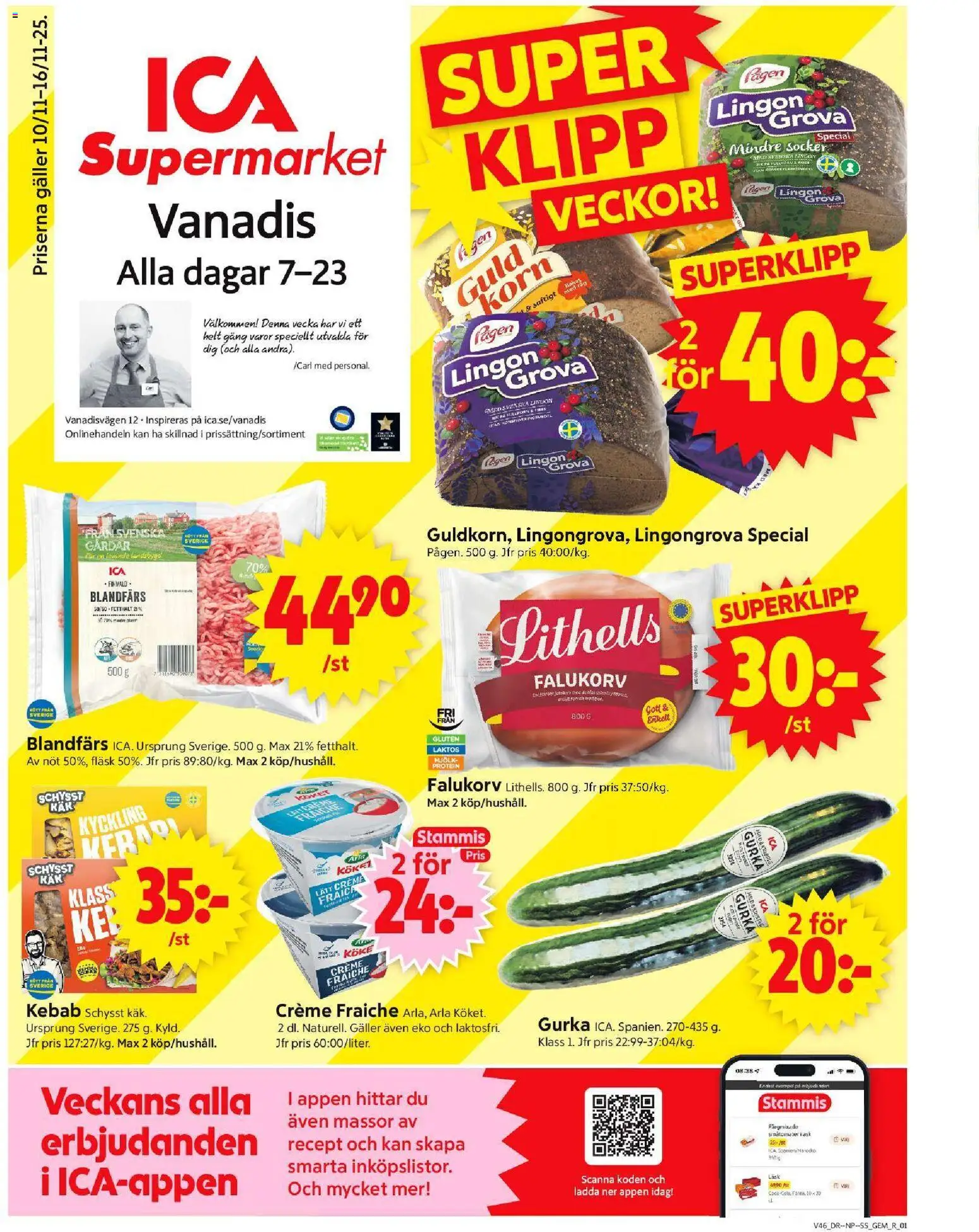Förhandsgranska reklamblad Stockholm från butik ICA Supermarket gäller från 10/11/2025