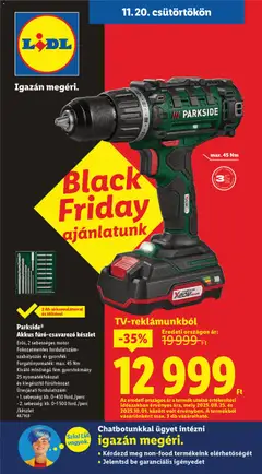Lidl - Black Friday - Nonfood kínálatunk megtekintése, amely érvényes 2025.11.20.-től