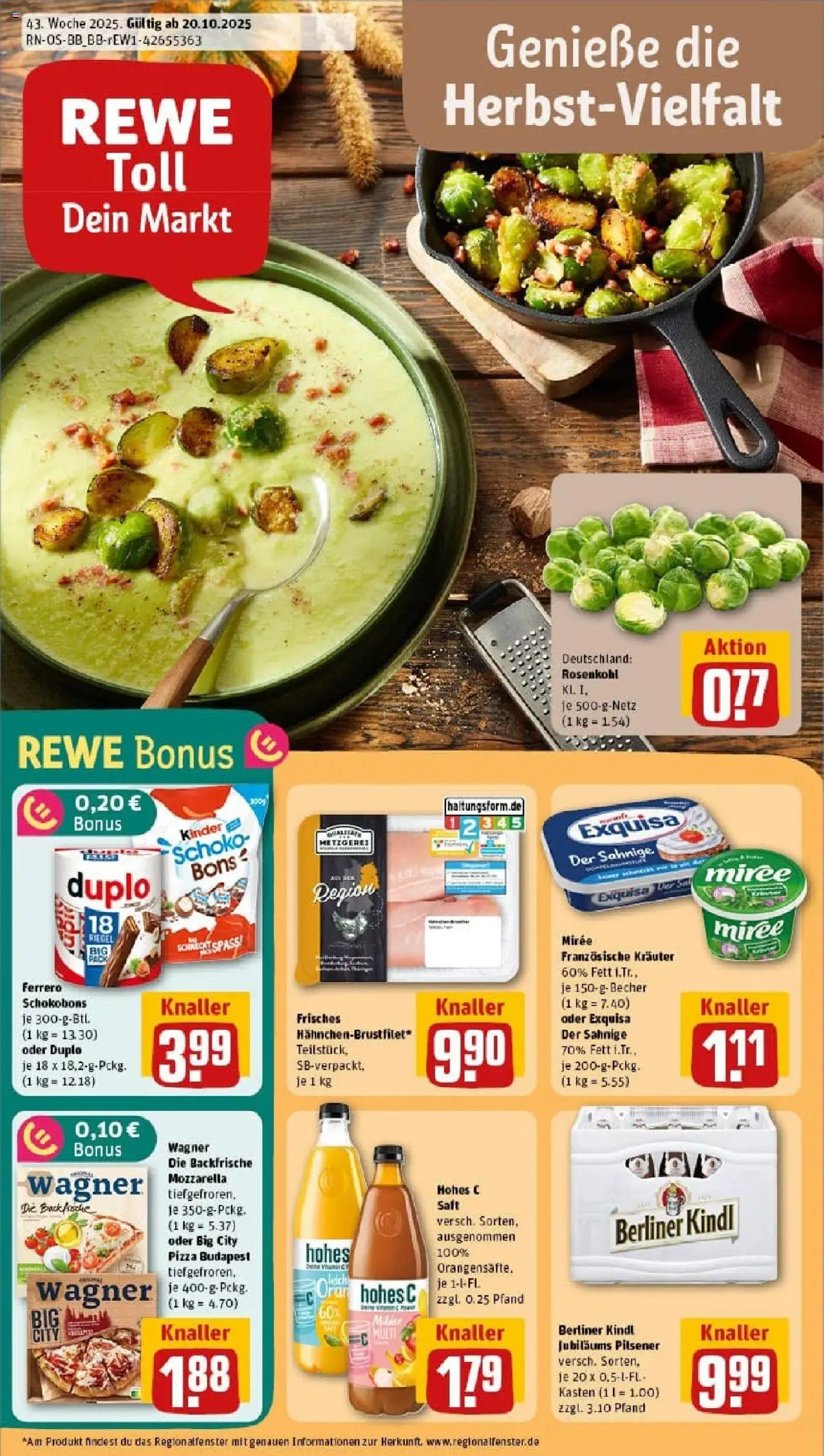 REWE Prospekt ab 19.10.2025 nächste Woche - Prospekt Berlin / Tiergarten	