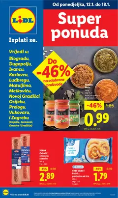 Pregled letka Super ponuda trgovine Lidl vrijedi od 12.01.2026