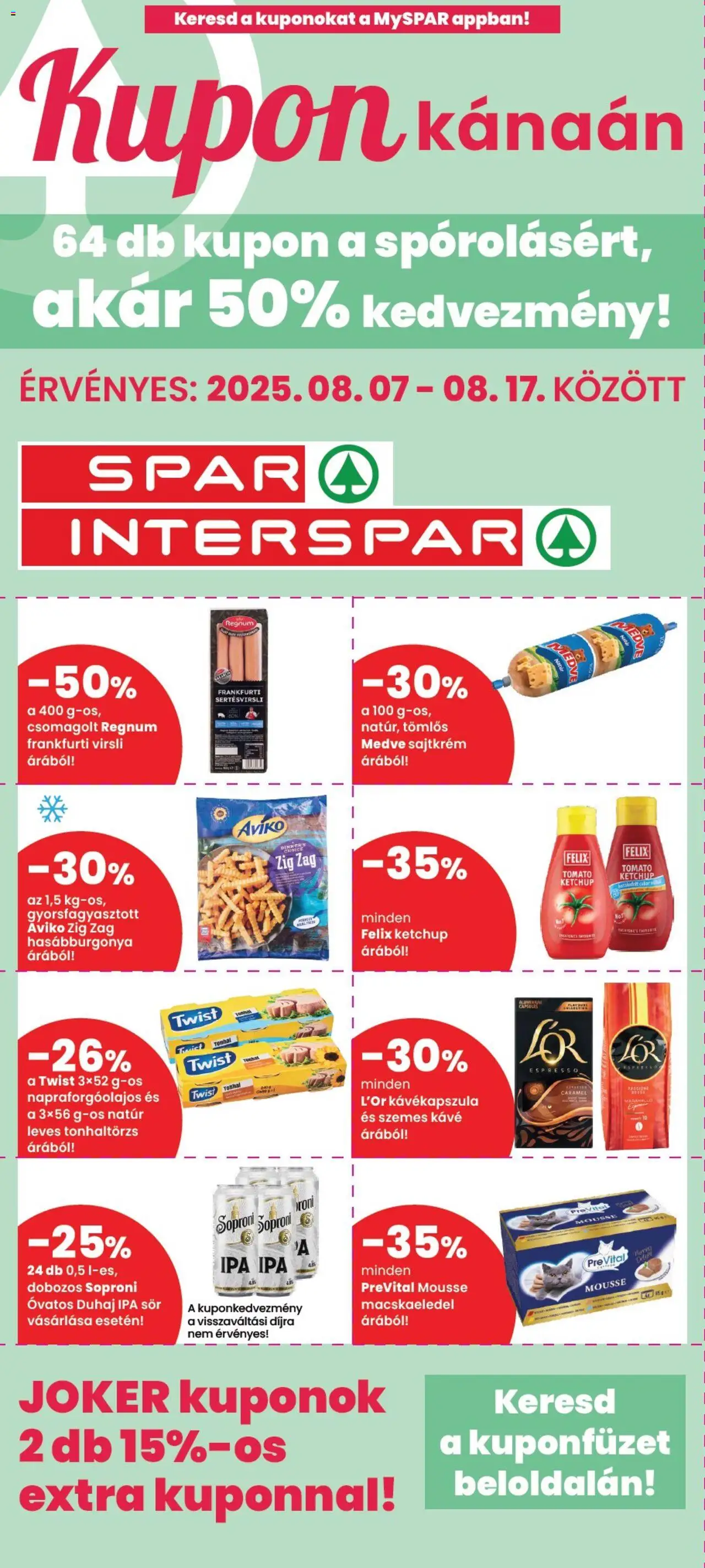 Spar aktuális szórólap, érvényes 2025.08.07.-től - 1 oldal