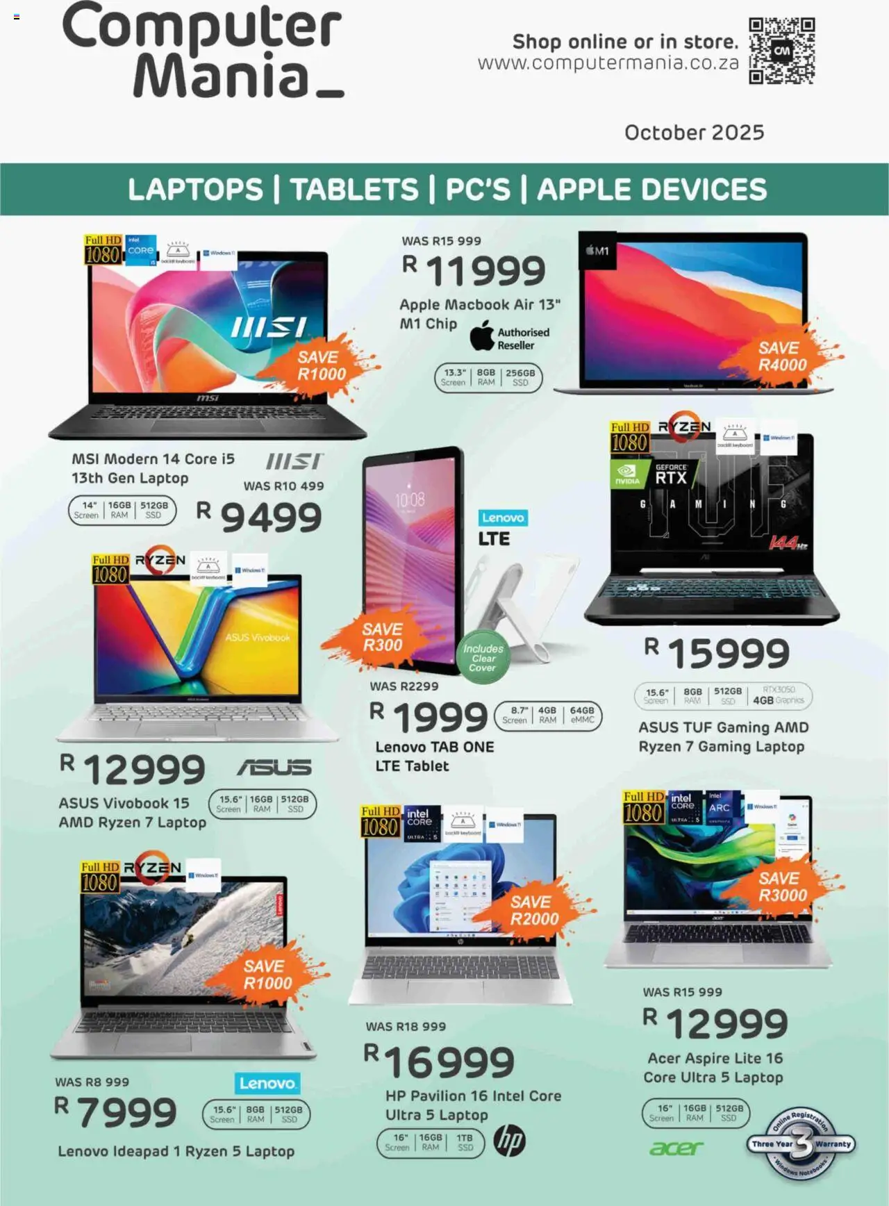 Computer Mania Specials from 01/10 - 31/10/2025 > Promotions