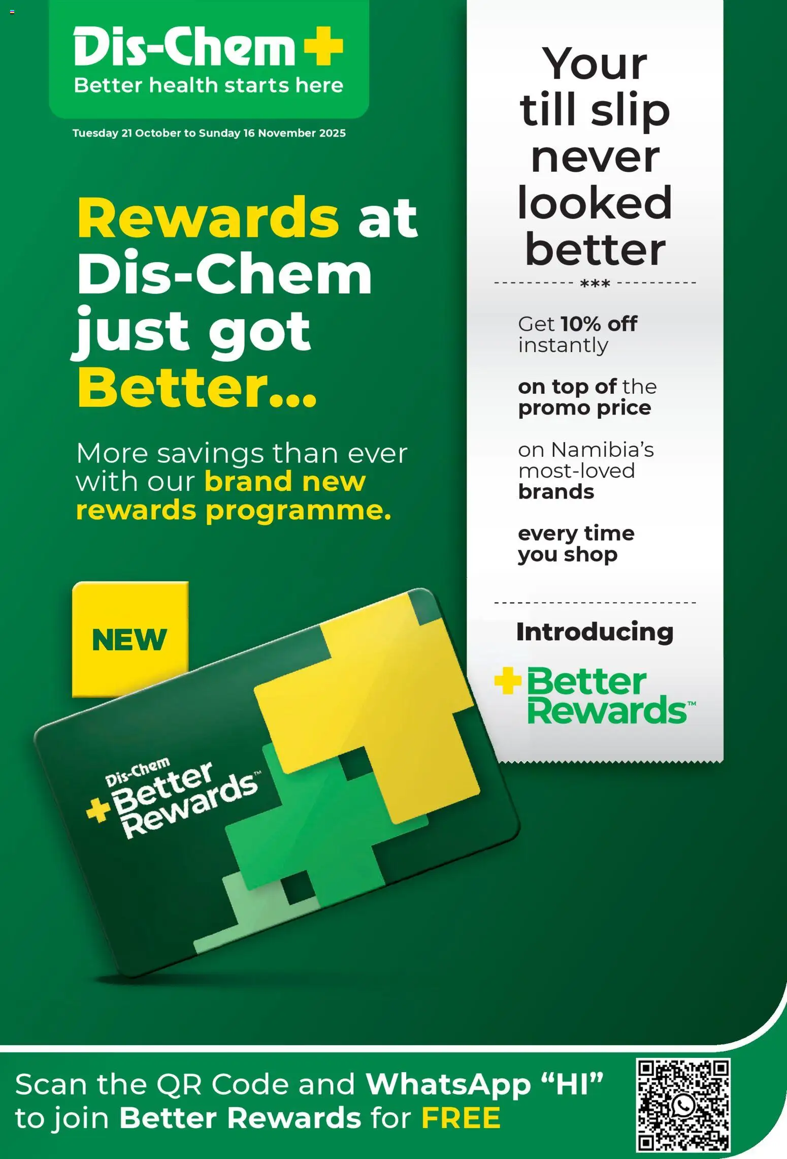 Dis-Chem Namibia October Better Rewards from 21/10 - 16/11/2025 > Promotions