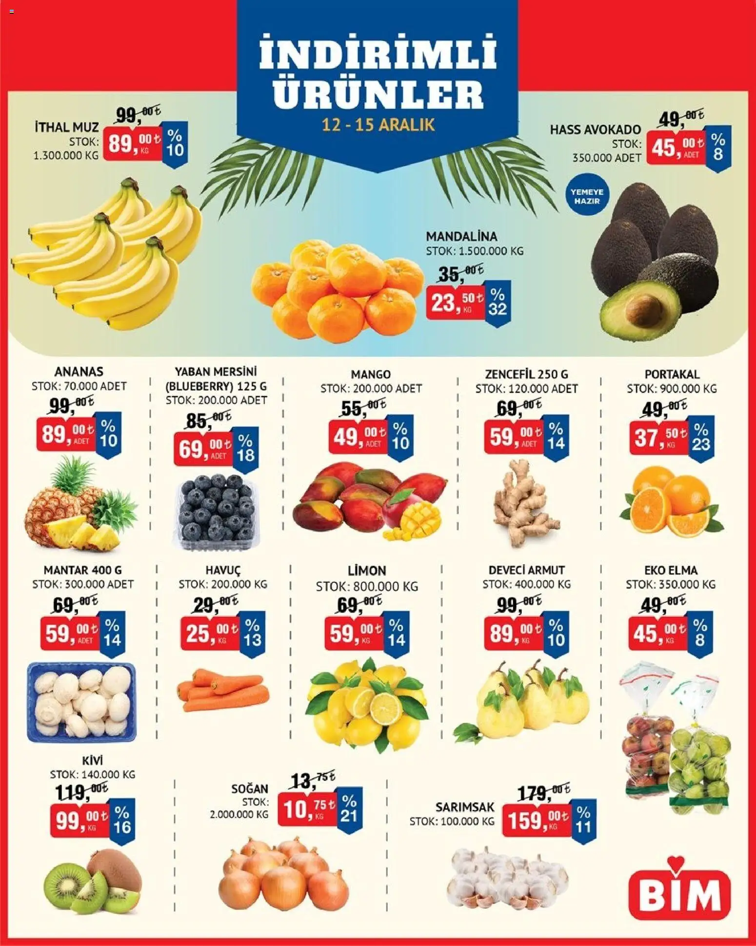 BİM Meyve-Sebze, İndirim 12.12.2025 - Broşürünün önizlemesi
