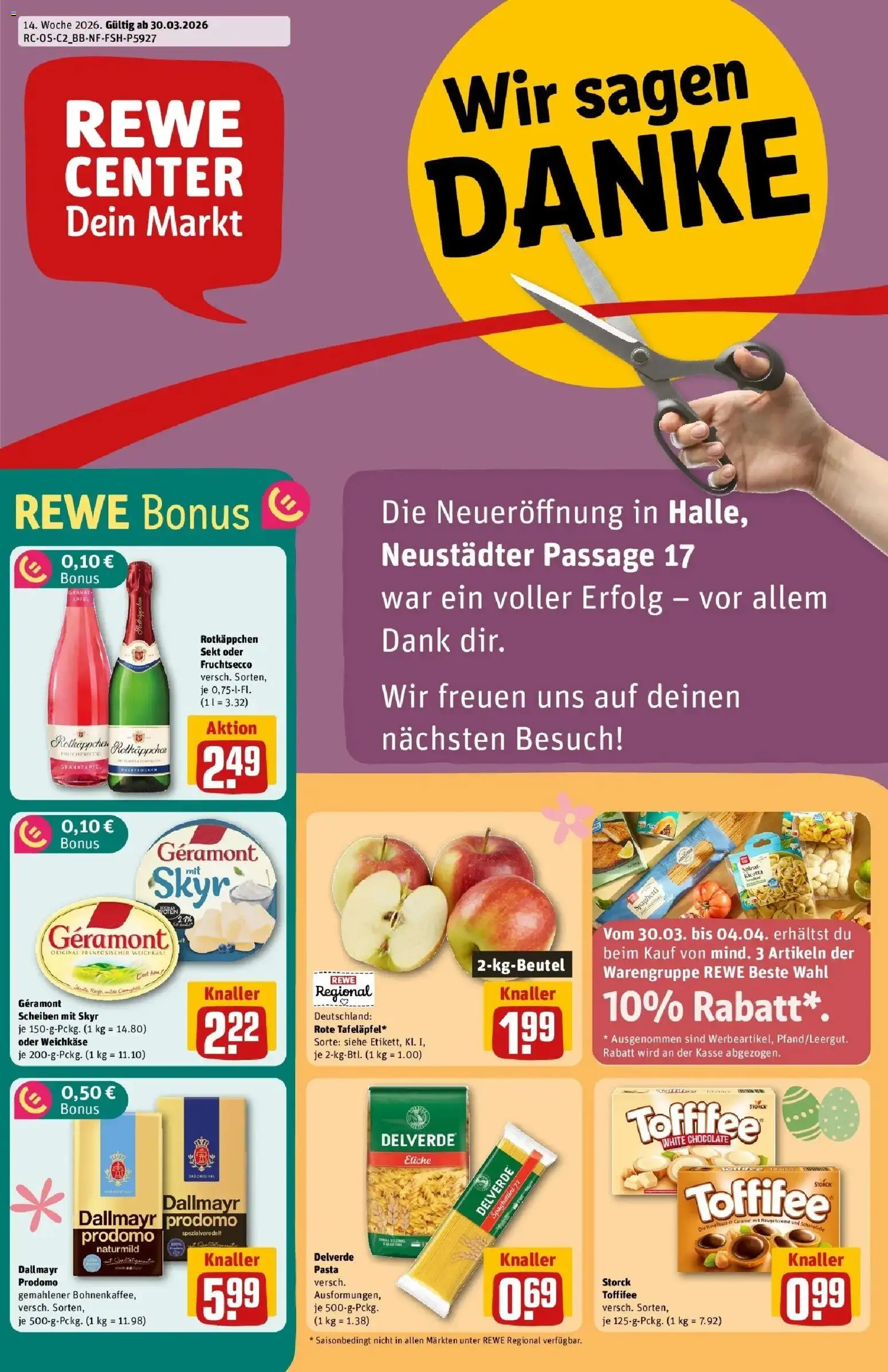 Vorschau von dem Prospekt des Geschäftes Rewe, gültig ab dem 30.03.2026