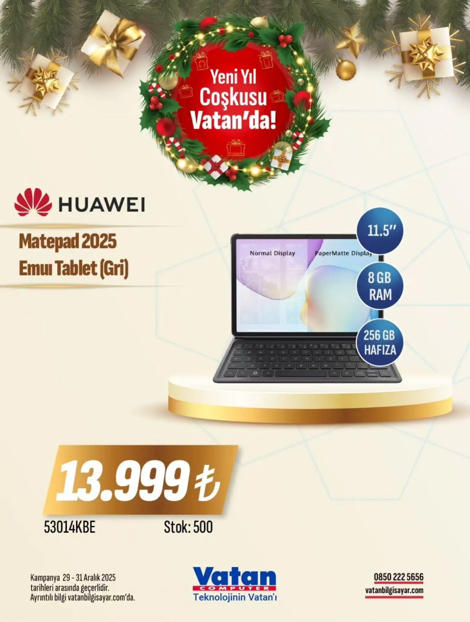 Vatan Bilgisayar İndirim 29.12.2025 - Broşürünün önizlemesi