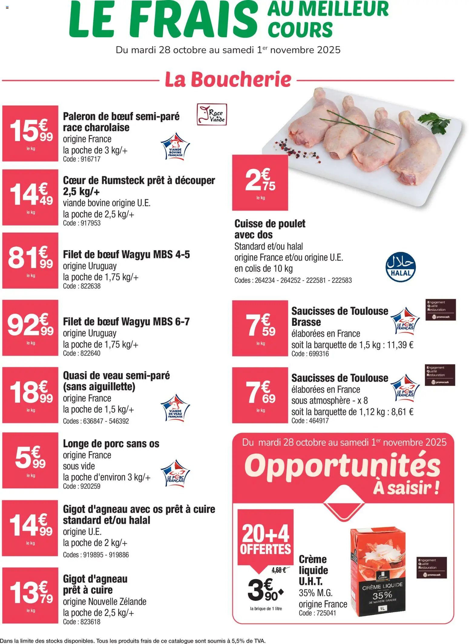 Catalogue Frais au meilleur cours de la boutique Promocash valable du 28/10/2025 - Page numéro 1