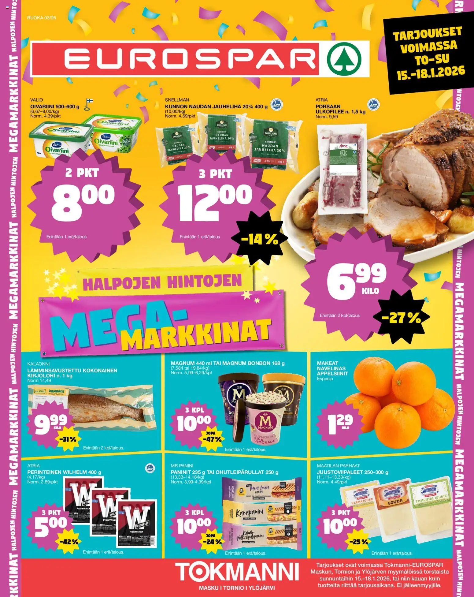 Kaupan Tokmanni EUROSPAR esikatselu, voimassa 15/01/2026