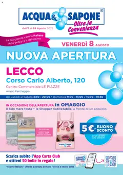 Anteprima dell'opuscolo Volantino Lecco dal negozio Acqua e Sapone valido da 08/08/2025