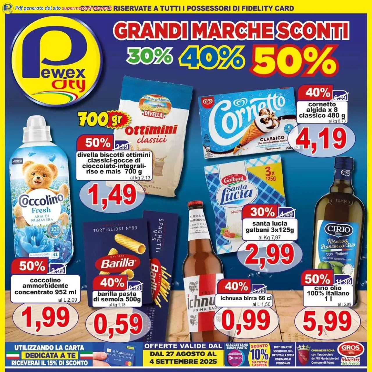 Volantino Pewex valido da 27/08/2025 numero di pagina 1