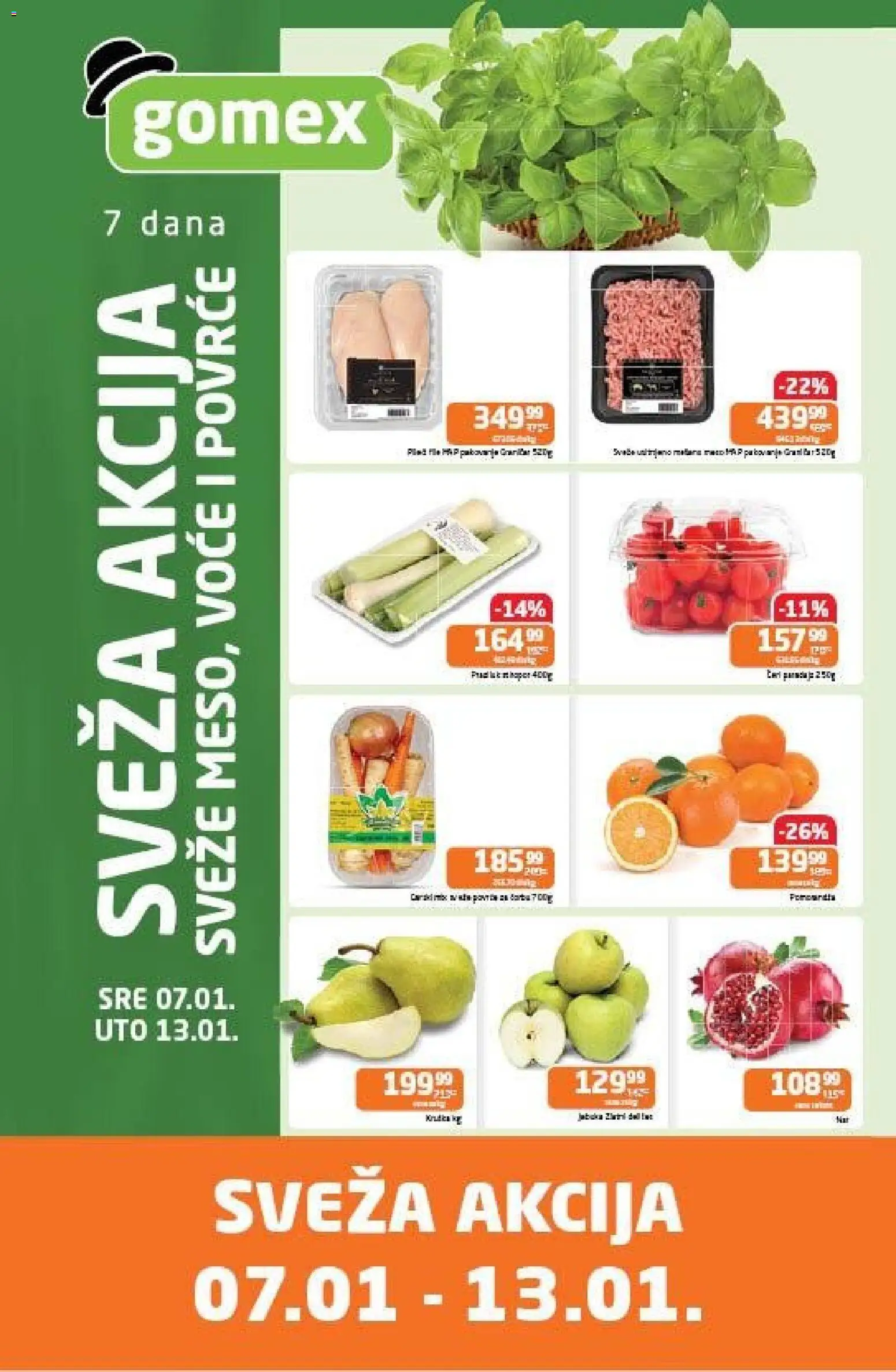 Pregled Gomex kataloga - važi od 07.01.2026 - Povrće, Voće