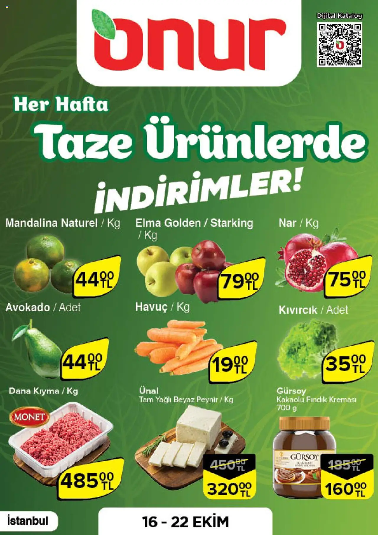 ONUR MARKET Taze Ürünlerde İndirimler - İstanbul (16 Ekim 2025) - Indirim, Broşür - Sayfa numarası 1