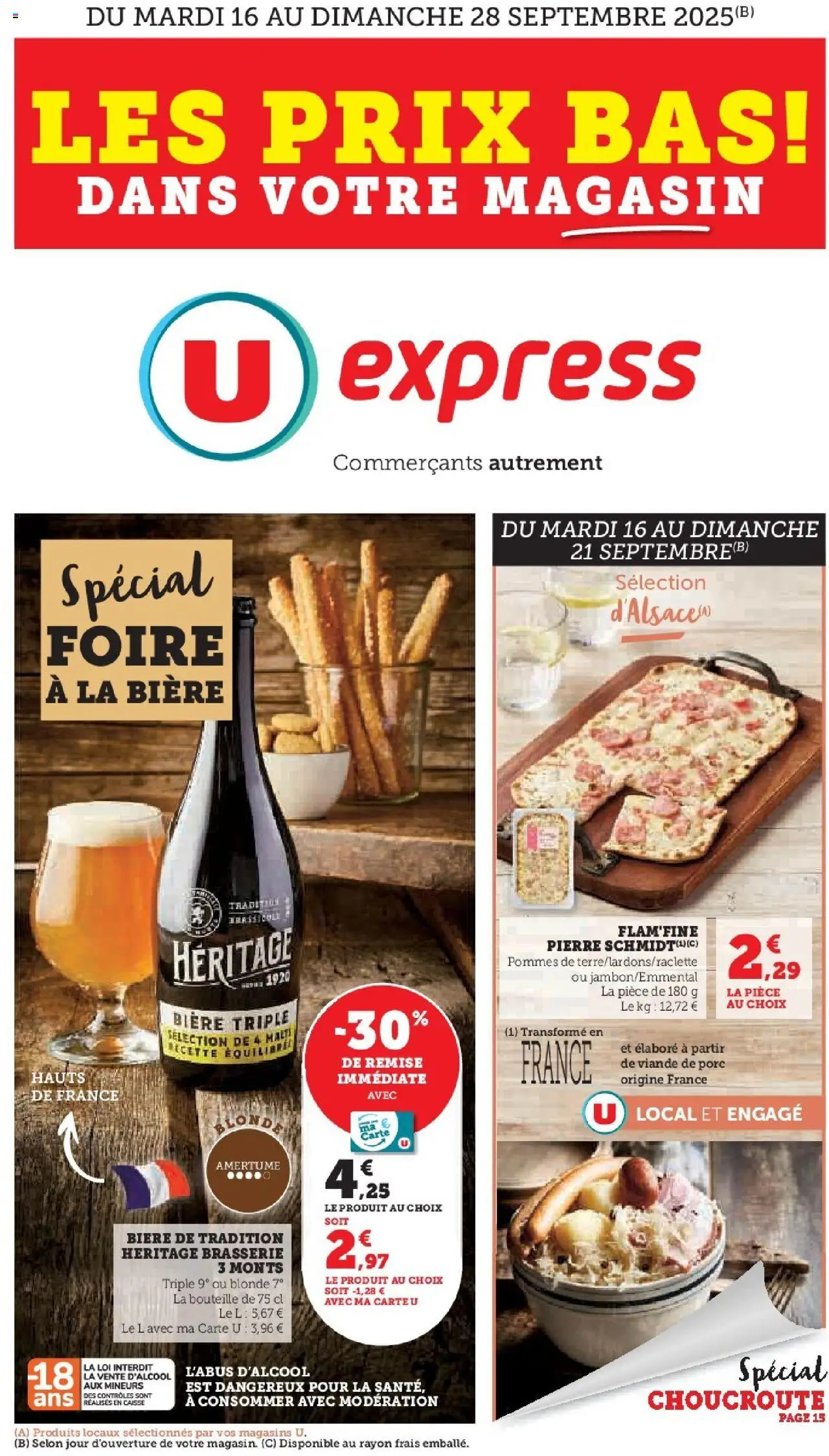 Les prix bas dans votre magasin! de la boutique U Express valable du 16/09/2025 - Page numéro 1