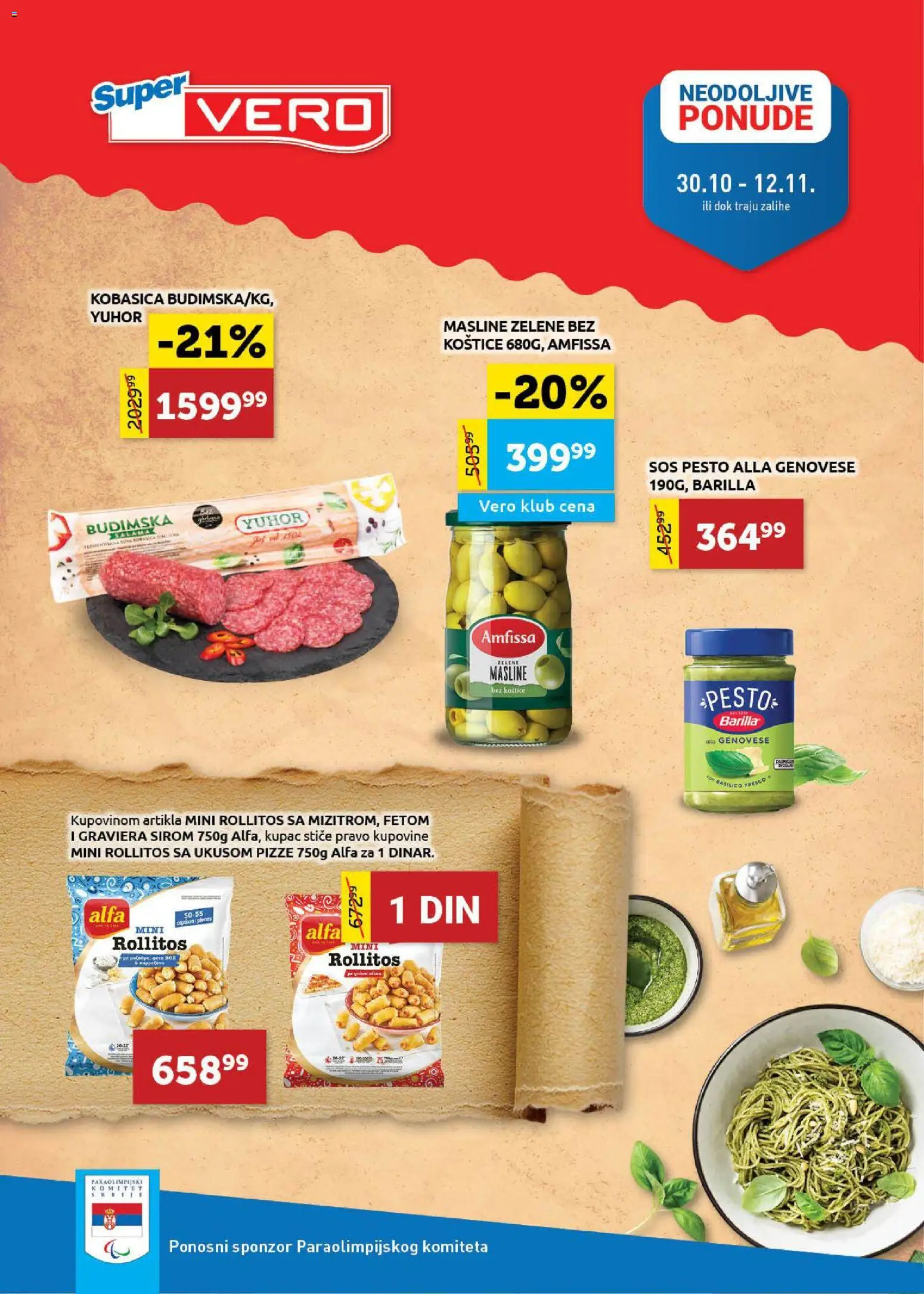 Pregled SuperVERO kataloga - važi od 30.11.2025 - Pesto, Sos, Masline, Barilla, Kobasica, Salama