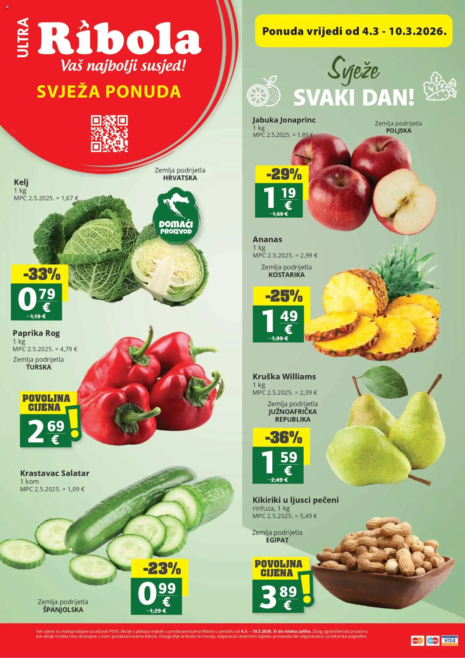 Pregled letka Ribola Svježa Ponuda trgovine Ribola vrijedi od 04.03.2026