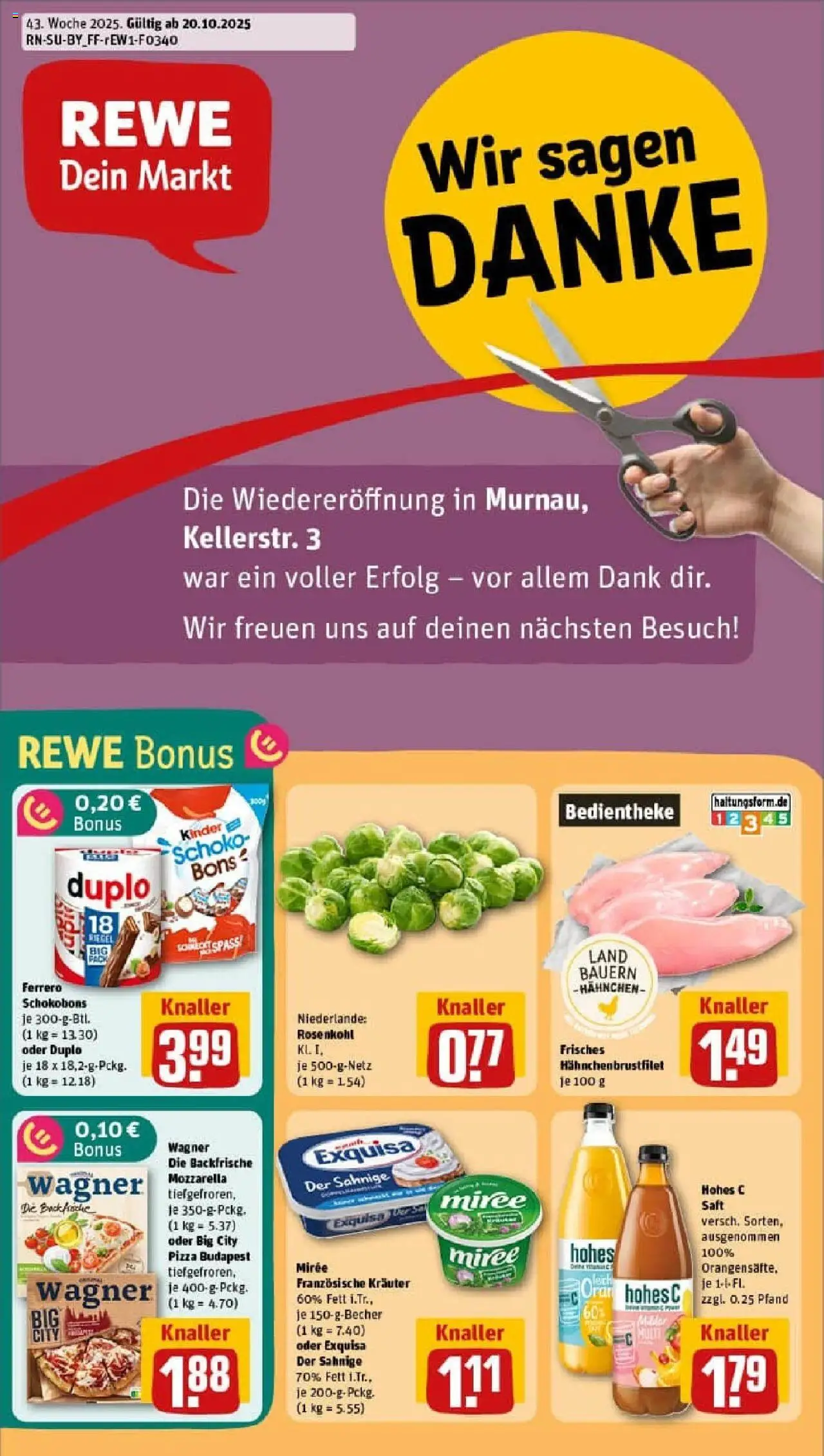 REWE Prospekt ab 19.10.2025 nächste Woche - Prospekt Murnau	