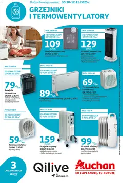 Pogląd gazetki "Grzejniki i termowentylatory" ze sklepu Auchan ważnej od 30.10.2025