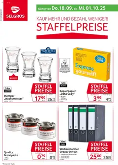 Vorschau von dem Prospekt des Geschäftes Selgros, gültig ab dem 18.09.2025