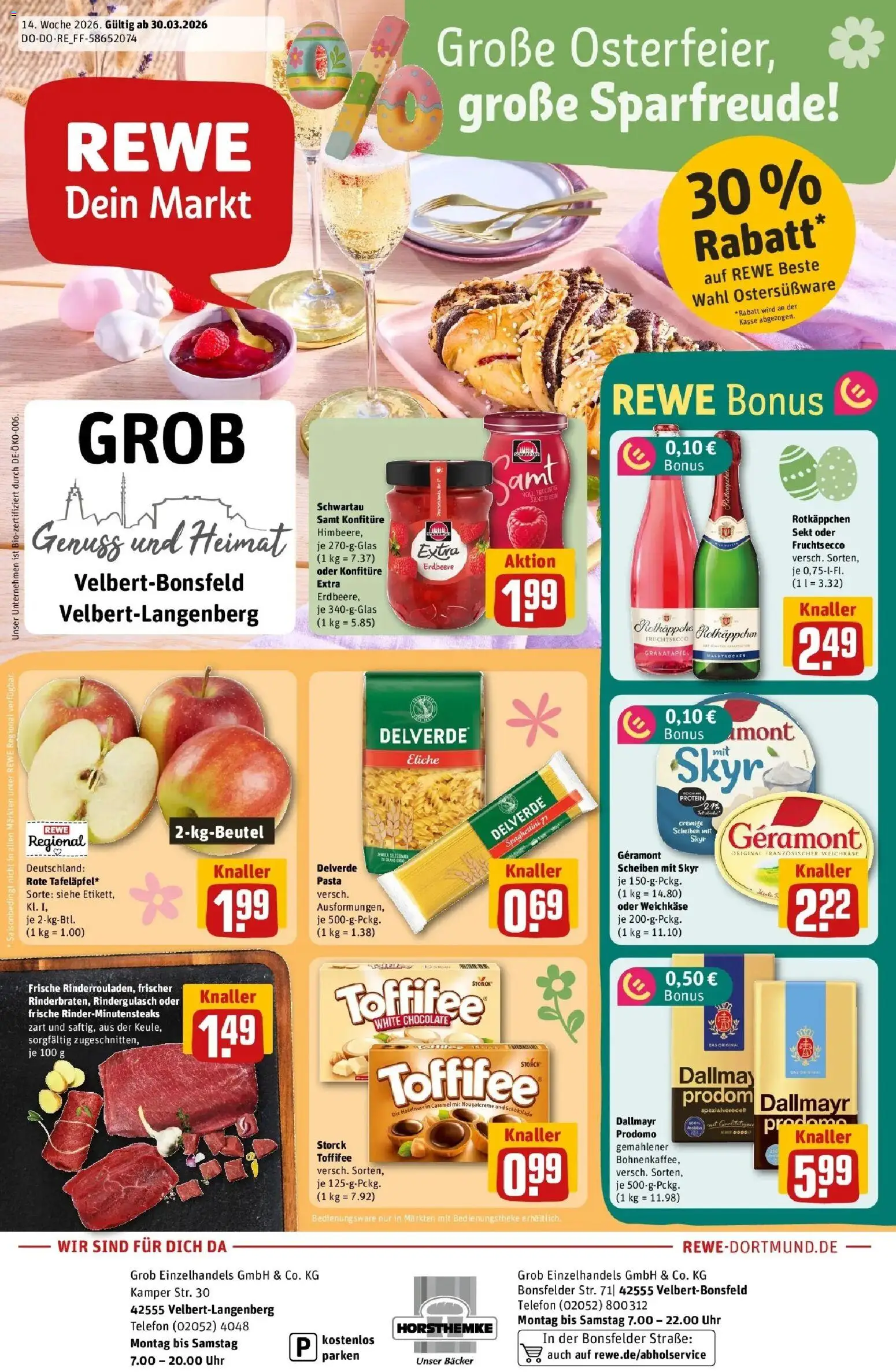 Vorschau von dem Prospekt des Geschäftes Rewe, gültig ab dem 30.03.2026